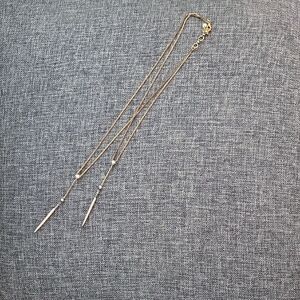 Delicate Gold Double-Layer Drop Pendant Necklace